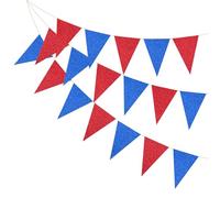 PATIKIL 16.5 ft Fanions Banderoles Drapeaux Triangle Bleu/Rouge 2Pcs