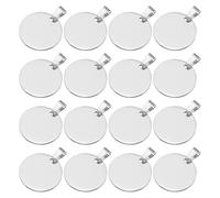 PATIKIL 16 Pièces de Plaques en Métal à Estamper, Plaques en Acier Inoxydable de 25mm avec Trou pour Gravure au Laser, pour la Fabrication de Porte-Clés, en Ton Argent