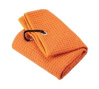 PATIKIL 16"x16" Golf Serviettes, Tri- Plier Grille Texture Serviettes Doux Fibre Forte Eau Absorption avec D Agraffe pour Golf Amoureux, Orange