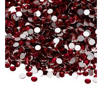 PATIKIL 1600 Pcs SS16 Strass Ronde À Dos Plat 3.8-4.0-mm en Verre pour DIY Décoration De Vêtements Chaussures Ongles Art, Rouge Foncé