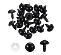 PATIKIL 16mm Yeux de Sécurité, 30 Pièces Yeux en Plastique avec Film Protecteur Yeux de Sécurité avec Rondelles pour Animaux en Peluche Crochet choses Fabrication d'Artisanat DIY, Noir