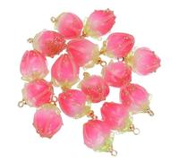 PATIKIL 16Pcs 0,6x0,4" Perles de Boutons de Fleurs en Acrylique Rouge Rose | Mini Rose Charm, pour Bracelets, pour Boucles d'Oreilles, pour Colliers, pour Loisirs Créatifs DIY, Perles de Fleurs