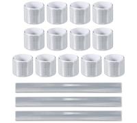 PATIKIL 16Pcs Bandes Réfléchissantes pour Bras, 11.8" Bandes Haute Visibilité Réflecteur Accessoire De Course Bracelet À Clip pour Marche Nocturne Course Cyclisme, Ton Argenté (Carré)