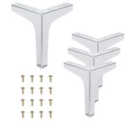 PATIKIL 17cm / 7 inch Pieds De Meuble en Métal 4 Pcs Pieds De Meuble Triangulaire Moderne Pieds De Canapé De Remplacement DIY pour Table Chaise Armoire Buffet Canapé Silver