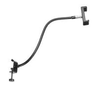 PATIKIL 18,5" Support de Microphone de Bureau à Col de Cygne Flexible, Support de Microphone de Bureau avec Pince, Pince de Téléphone de 3/8" à 5/8" pour Chant et Discours, Noir