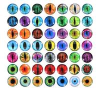 PATIKIL 18 mm Yeux de Dragon, 100PCS Œil en Verre Artificielles Ronds Animaux, Yeux de Securite Amigurumi Cabochon pour Fabrication de Poupées en Argile Artisanat DIY Bijoux, Multicolore