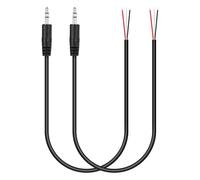 PATIKIL 1FT 3.5mm 1/7" Male Jack to Bare Wire Open End, 2PCS TRS 3 Pole Stereo Plug Audio Cable pour Speaker Headphone Headset Earphone Electric Guitar Bass Keyboard Amplifier, 3 Colors