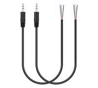 PATIKIL 1FT 3.5mm 1/7" Male Jack Vers Fil Nu Extrémité Ouverte, 2PCS TRS 4 Pôles Prise Stéréo Câble Audio pour Enceintes Casque casque Guitare Électrique Basse Clavier, 4 Couleurs
