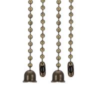 PATIKIL 1M 3.3ft Chaîne de Traction pour Ventilateur de Plafond, 2 Pcs Tirettes de Cordon Perlées pour Ventilateur Lumineux, Lustre, luminaire de table, Interrupteur de Tirage, Bronze