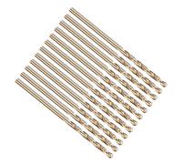 PATIKIL 1mm Foret Hélicoïdal, Tige Droite Jobber M35 Cobalt 5% Acier Rapide 135° Finition Or, Mèche pour Métal Acier Inoxydable Dur, Forets à Métaux à Haute Dureté - Lot de 12