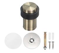 PATIKIL 1Set Butée De Porte Ronde, 60mm En Acier Inoxydable Butée De Porte Cale En Métal Cylindre Autocollante Avec Vis Pour Le Bas De La Porte Sol Intérieur, Bronze