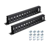 PATIKIL 1U 19 inch Gestion De Câbles, 2 Pack 12 Fentes Horizontal Rack Montage Gestion des Fils Gaine Métallique À Doigts Organisateur De Câbles pour Armoire Réseau, Noir