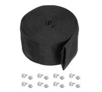 PATIKIL 2,4" 13FT Protection Tuyau Manchon avec Bouton-Pression Attache, Polyester Fibre Câble Housse Gaine Protection pour Soudage Tig Torche Hydraulique Tuyau, Noir