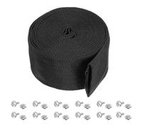 PATIKIL 2,4" 20FT Protection Tuyau Manchon avec Bouton-Pression Attache, Polyester Fibre Câble Housse Gaine Protection pour Soudage Tig Torche Hydraulique Tuyau, Noir