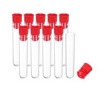 PATIKIL 2,4" Longueur Support de Rangement pour Aiguilles à Coudre en Plastique, 10 Pcs Étui Portatif de Tubes de Stockage de Cure-Dents d'Aiguille à Broder, Rouge
