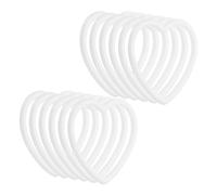 PATIKIL 2.4 Pouce Bagues Attrape-Rêves en Forme de Cœur, 12 Pcs Couronne en Macramé en Plastique avec Anneau Floral pour Maison, Voiture, Bricolage, Décoration Murale de Mariage, Blanc