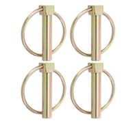 PATIKIL 2/5 x 1.97" Linch Pin, 4 Pcs Lynch Pin Assortment Kit Shaft Lock Pin Clips Hardware Pins with Ring for Farm Tractor Trailer Carriages (10x50mm)