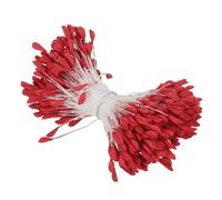 PATIKIL 2,5mm Étamine de Fleur à Double Tête, 340 Pcs Étamine de Fleur Artificielle Pistil Étamine Florale de Perle Mate pour Décoration de Mariage de Carte de Noël DIY, Rose Rouge