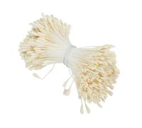 PATIKIL 2,5mm Étamine de Fleur à Double Tête, 340 Pcs Étamine de Fleur Artificielle Pistil Étamine Florale de Perle Mate pour Décoration de Mariage de Carte de Noël DIY, Blanc crème