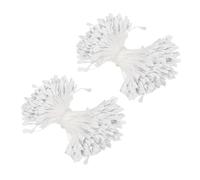 PATIKIL 2,5mm Étamine de Fleur à Double Tête, 680 Pcs Étamine de Fleur Artificielle Pistil Étamine Florale de Perle Mate pour Décoration de Mariage de Carte de Noël DIY, Blanc