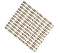PATIKIL 2.5mm Foret Hélicoïdal, Tige Droite Jobber M35 Cobalt 5% Acier Rapide 135° Finition Or, Mèche pour Métal Acier Inoxydable Dur, Forets à Métaux à Haute Dureté - Lot de 12