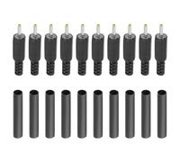 PATIKIL 2,5x0,7mm DC Mâle Prise Alimentation Alimentation Extrémités, 10 Paquet DIY DC Baril Connecteur Remplacement avec Chaleur Rétrécir Tube