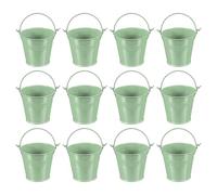 PATIKIL 2.7"x2.3" Petits seaux en métal avec poignée, 12 pièces Mini Seau galvanisé coloré pour Pâques pour l'artisanat, Les faveurs de fête, la décoration, Vert Clair