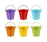 PATIKIL 2.7"x2.3" Petits seaux en métal avec poignée, 6 pièces Mini Seau galvanisé coloré de Pâques pour l'artisanat, Les faveurs de fête, Vert/Jaune/Orange/Bleu/Rouge/Violet