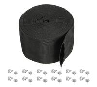 PATIKIL 2,8" 20FT Protection Tuyau Manchon avec Bouton-Pression Attache, Polyester Fibre Câble Housse Gaine Protection pour Soudage Tig Torche Hydraulique Tuyau, Noir