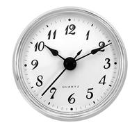 PATIKIL 2,8" 70mm Horloge à Quartz Insert, Mouvement à Quartz Miniature Horloge Mini Chiffres Arabes Convient Trou de 61mm/2,4" de Diamètre, Ton Argent/Blanc, Style 12