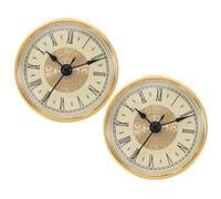 PATIKIL 2,8" 70mm Insert de Montre en Quartz, 2 Pièces Mouvement de Quartz Rond Miniature Mini Horloge à Chiffres Romains Convient pour Trou de 61mm/2,4" de Diamètre, Ton Or, Style 6