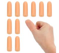 PATIKIL 2" Doigtiers En Gel De Silicone, 10 Pcs Protection Pour Le Bout Des Doigts Manchons Pour Le Pouce coque Pour Les Doigts, Beige