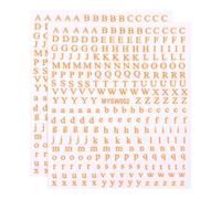 PATIKIL 2 Feuilles Autocollants De Lettres Pour Ongles Orange Fluorescent | Décorations 3D Adhésives Lettres Anglaises Petits Autocollants Alphabet Design Métallique Fluorescent, Pour Manucure