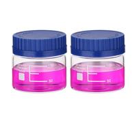 PATIKIL 2 Pack Flacons De Stockage De Réactifs 150ml | Bouteilles Verre Borosilicaté Graduées Large Ouverture Bouchon Vis Bleu GL32 Liquides Laboratoire