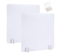 PATIKIL 2 Pack Séparateur de Bureau 60 x 60 cm Blanc | Panneau acoustique autoportant avec supports de pieds et punaises pour bureau ouvert, salle d'étude, 23,62 x 23,62 pouces