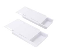 PATIKIL 2 Pack Tiroir Coulissant sous Bureau 8.66 x 6.1/4.3" Blanc | Boite De Rangement Plastique Pour Laptop Study Desks Dining Dressing Tables Wardrobes Cabinets