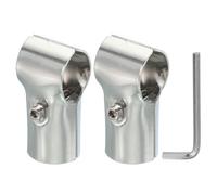 PATIKIL 2 Pcs 1.26" 2 Way T Pipe Clamp Connector Attaches De Clôture Argent | En Chaîne, En Acier Inoxydable, Porte-Manteaux, Étagères De Magasin, Support Rail Projet, Connecteurs De Tuyau