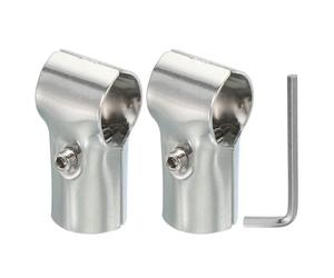 PATIKIL 2 Pcs 1.26" 2 Way T Pipe Clamp Connector Attaches De Clôture Argent | En Chaîne, En Acier Inoxydable, Porte-Manteaux, Étagères De Magasin, Support Rail Projet, Connecteurs De Tuyau