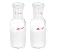 PATIKIL 2 Pcs Adaptateur De Réduction De 24/40 Extérieur À 45/50 Intérieur | En Verre Borosilicate, Joint Connecteur Adaptateur Pièces De Distillation, Pour Équipement, Style 10