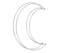 PATIKIL 2 Pcs Attrape-Rêves Forme de Lune en Métal Anneau de Macramé Argent | Pour Couronne Florale, Décoration Murale de Noël, Artisanat DIY Pour La Maison, Mariage
