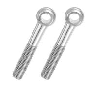 PATIKIL 2 Pcs Boulon à Œil M20x120mm Boulon à Œillet de Levage pour Balancement d'Épaule, Vis Poisson en Acier Inoxydable 304, Filetage Métrique à Demi-Denture Trou Coulissant, Argentée