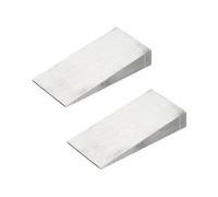 PATIKIL 2 Pcs Cale Métallique, 4.8x2.4x0.8 Pouce Cales Acier Au Carbone Triangle Bride Rondelles Biseautées Solides Durables Pour Raccord Tuyau Outil Soudage Usine, Ton Argenté