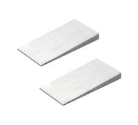 PATIKIL 2 Pcs Cales Métalliques, 4.8x2.4x0.5 Pouces Cales Acier Au Carbone Rondelles Biseautées Triangulaires Pour Joint Bride Solides Durables Pour Outil Soudage Usine, Ton Argenté