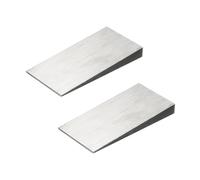 PATIKIL 2 Pcs Cales Métalliques 5.6x2.8x0.6 Pouce Ton Argenté | Cales Acier Au Carbone, Rondelles Biseautées Triangulaires, Flange Solides Durables Pour Pipe Fitting Welding Tool Factory