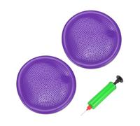 PATIKIL 2 Pcs Coussin de déséquilibre gonflé 13,2", Disque d'équilibre Flexible avec Pompe à Main pour Exercices de stabilité du Noyau, renforcement Physique, amélioration Posture, Violet