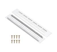 PATIKIL 2 Pcs Grille D'Aération Pour Porte, 10 x 1.7 (Dimensions Extérieures) Pouces Grille De Ventilation À Persiennes En Aluminium Rectangle Pour Plinthe Avec Vis De Fixation, Argent