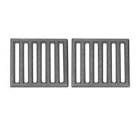 PATIKIL 2 Pcs Grille De Feu en Fonte, 5.9" Rectangle Grille De BBQ De Remplacement Plaque De Charbon Haute Température Grille De Fond Accessoire De Cuisson 6 Fentes pour Barbecue