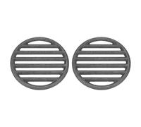 PATIKIL 2 Pcs Grille en Fonte, 6.3" Grille Ronde De BBQ De Remplacement Plaque À Charbon Haute Température Grille De Fond Accessoire De Cuisson 6 Fentes pour Barbecue