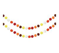 PATIKIL 2 Pcs Guirlande Pom Pom, 8,2 Pieds Guirlande Suspendue Décorative avec 30 Boules en Feutre pour Halloween Thanksgibordeauxg Noël Mariage Anniversaire Décoration, Couleurs Assorties