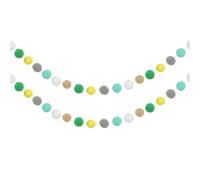 PATIKIL 2 Pcs Guirlande Pom Pom, 8,2 Pieds Guirlande Suspendue Décorative avec 30 Boules en Feutre pour Halloween Thanksgibordeauxg Noël Mariage Anniversaire Décoration, Couleurs Fraîches